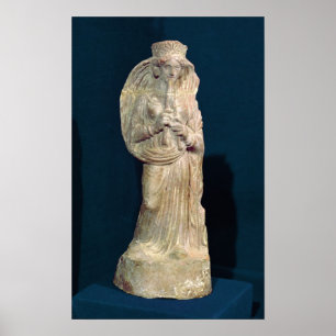 Poster Statuette d'une femme jouant une double cannelure