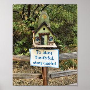 Poster Stay Youthful, Stay Useful, Funny Sign