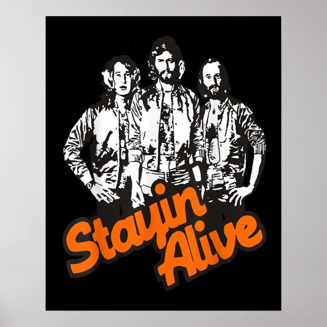 Poster Stayin Alive Bee Gees Band (Devant)