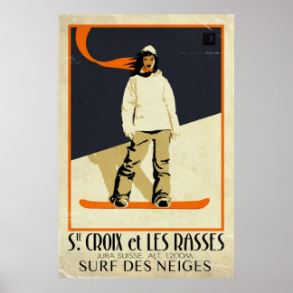 Poster Ste. Croix et Les Rasses - Effet Vintage
