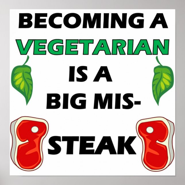 Poster Steak végétarien complet (Devant)