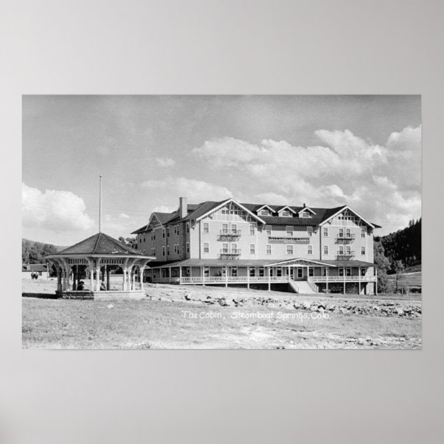Poster Steamboat Springs, CO Lodge et photographie Cabine (Devant)