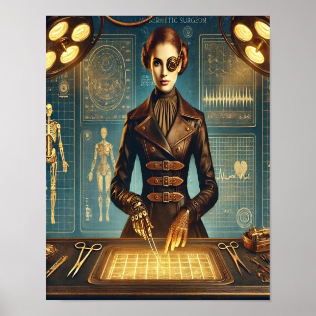Poster Steampunk 28, Le Chirurgien Cybernétique (Devant)