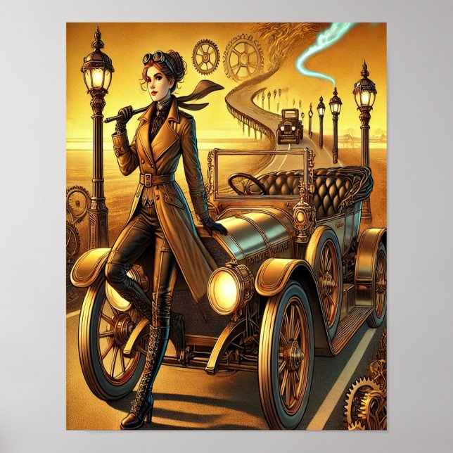 Poster Steampunk 30, Chauffeur de fond (Devant)
