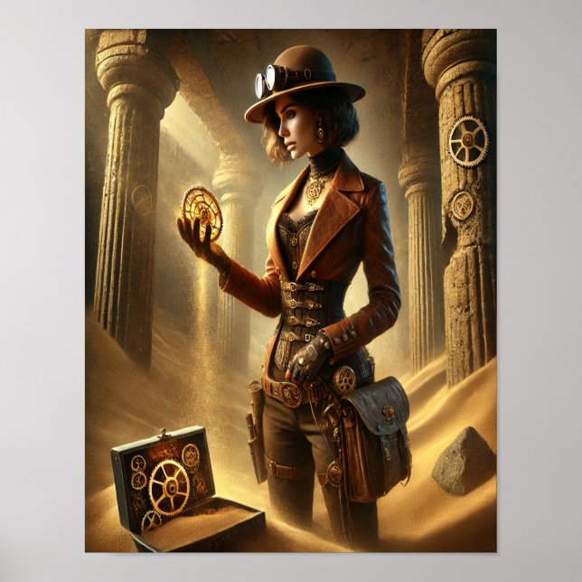 Poster Steampunk 36, Archéologue des sables du tem (Devant)