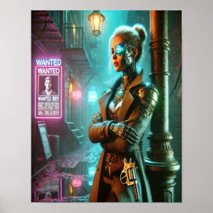 Poster Steampunk 66 Le Chasseur de prime Cybernéti