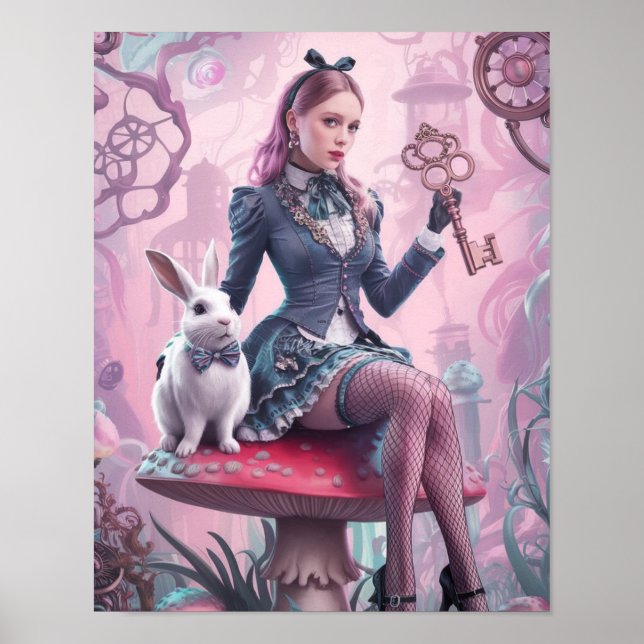 Poster Steampunk Alice au pays des merveilles (Devant)