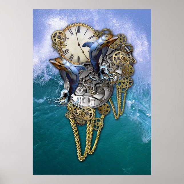 Poster Steampunk-Art Temps-Paix Sculpture (Devant)