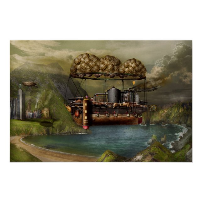 Poster Steampunk - Dirigeable - L'Arche de Noé originale (Devant)