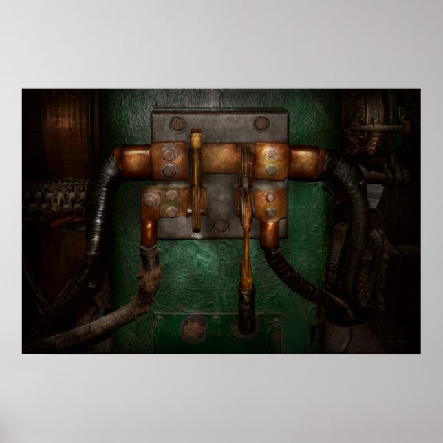 Poster Steampunk - Électrique - Actionnez l'interrupteur (Devant)