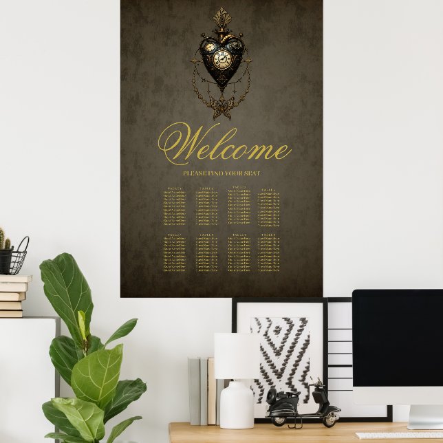 Poster Steampunk heart,  (Bureau à domicile)