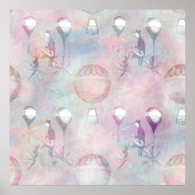 Poster Steampunk Hot Air | Vintage (Devant)