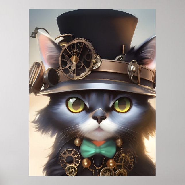 Poster Steampunk Kitten (Devant)