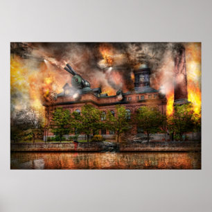 Poster Steampunk - La guerre a commencé