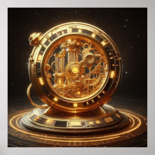 Poster Steampunk, Machine à voyager dans le temps, Temps/