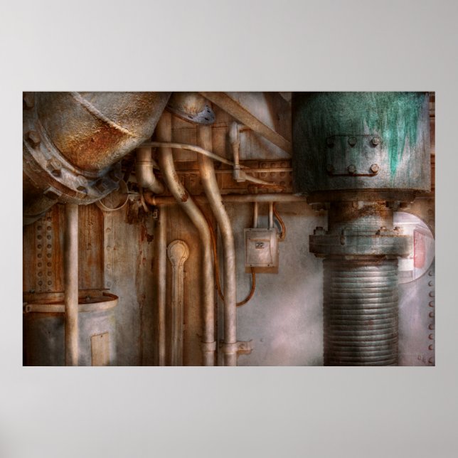 Poster Steampunk - Plomberie - abstrait industriel (Devant)