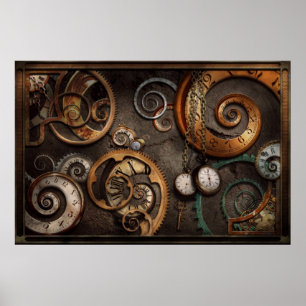 Poster Steampunk - résumé - temps est compliqué