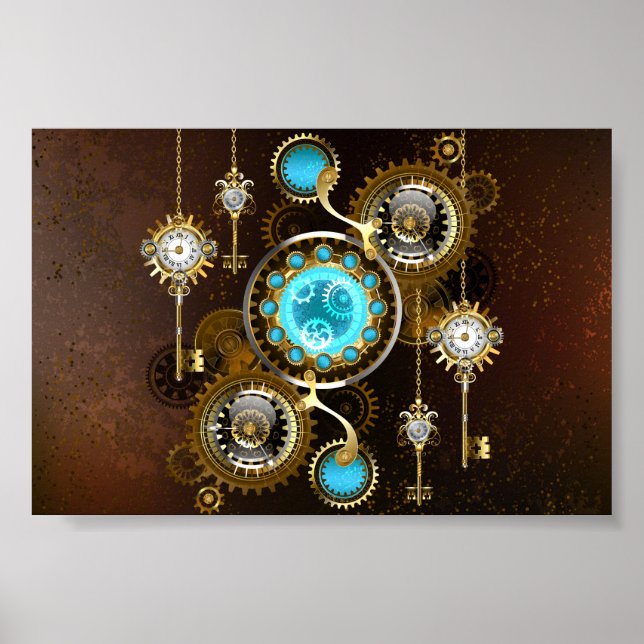 Poster Steampunk Rusty Background (Devant)