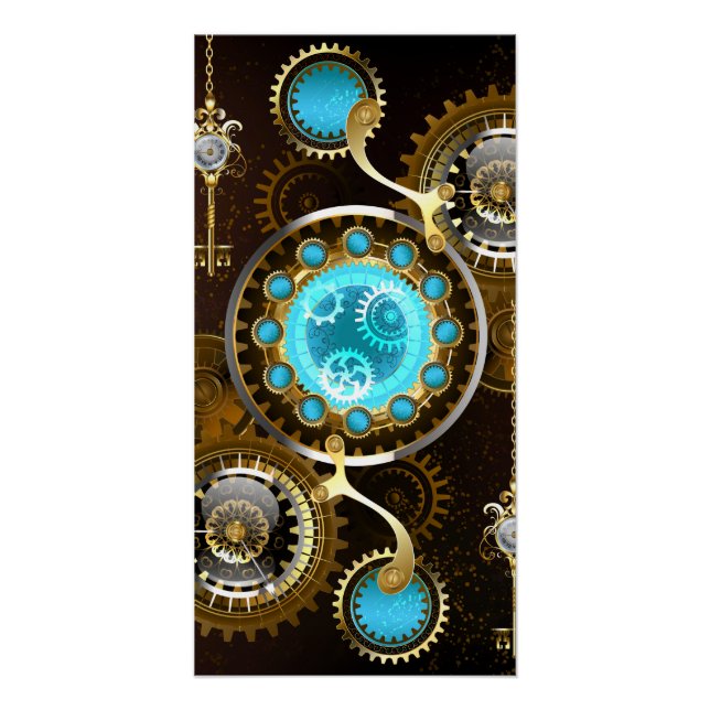 Poster Steampunk Rusty Background (Devant)