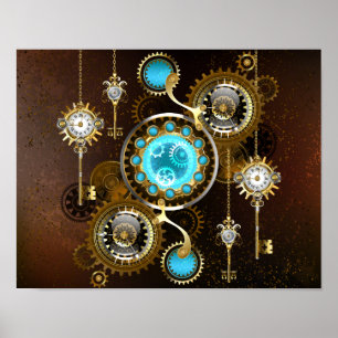 Poster Steampunk Rusty Background