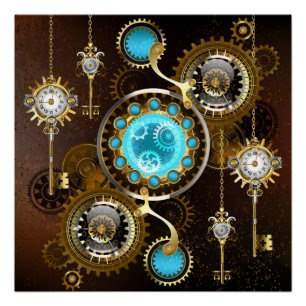 Poster Steampunk Rusty Background