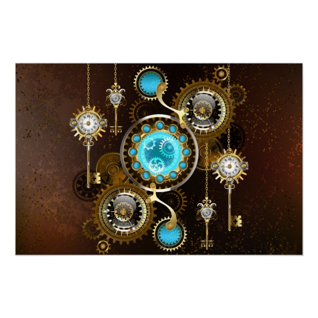 Poster Steampunk Rusty Background (Devant)
