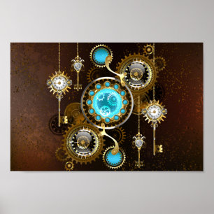 Poster Steampunk Rusty Background