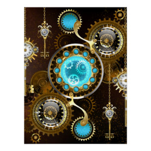 Poster Steampunk Rusty Background
