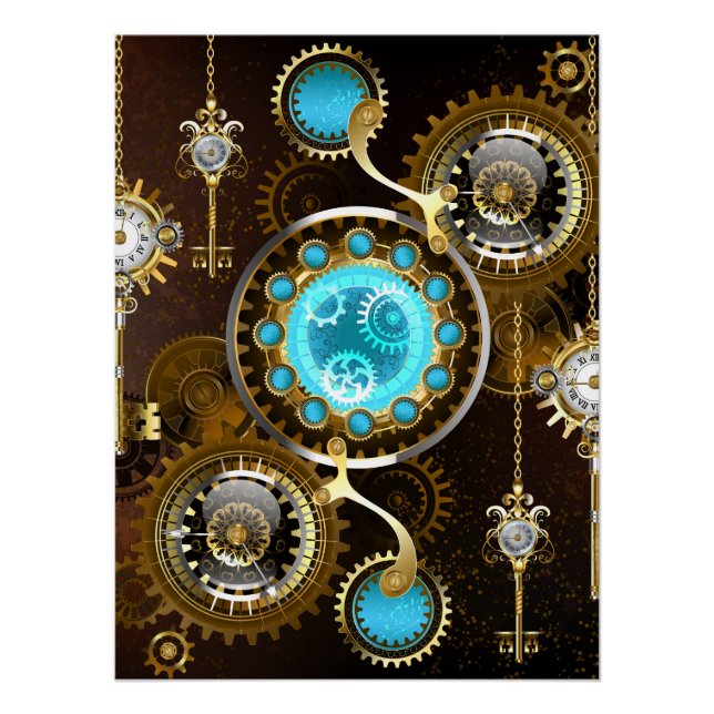 Poster Steampunk Rusty Background (Devant)