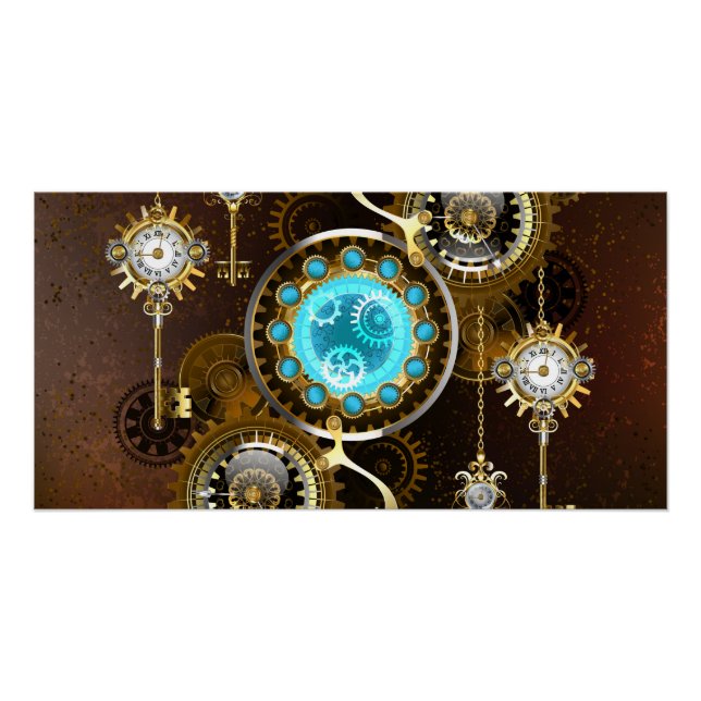 Poster Steampunk Rusty Background (Devant)