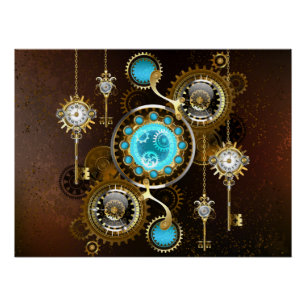 Poster Steampunk Rusty Background
