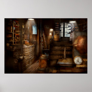 Poster Steampunk - Salle des outils d'un fou