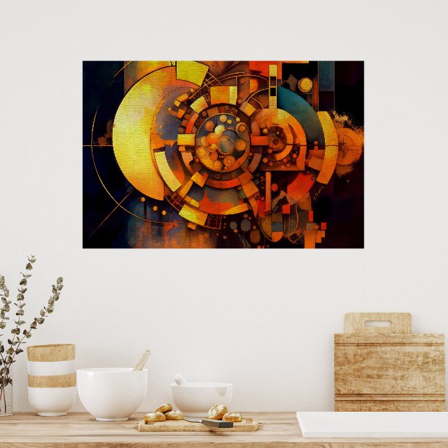 Poster Steampunk Solar Mechanism Abstract (Cuisine)
