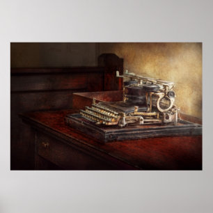 Poster Steampunk - Une vieille machine à écrire croûteuse