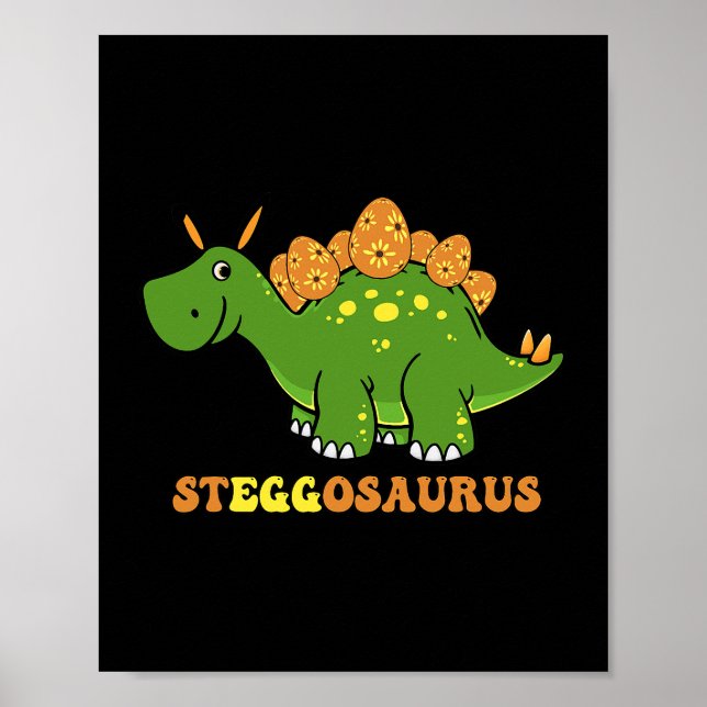 Poster Steggosaurus Egg Dinosaur Joyeux jour de Pâques Tr (Devant)