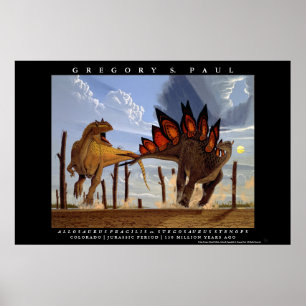 Poster Stegosaurus Greg Paul d'Allosaurus d'affiche de
