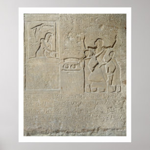 Poster Stele des colliers, Hormin recevant l'or