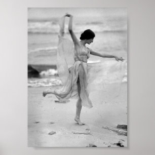 Poster Stella, Danseur, Plage, Vintage