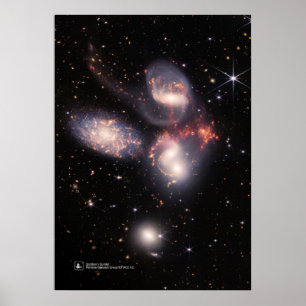 Poster Stephan’s Quintet, Hickson Compact Group 92 (JWST)