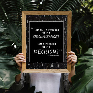 Poster Stephen Covey Motivational Quote Black & White