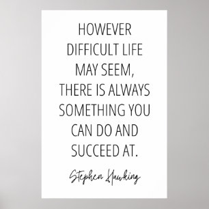 Poster Stephen Hawking Citation Inspirationnelle
