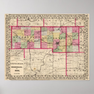 Poster Stephenson, Winnebago, comtés de Boone