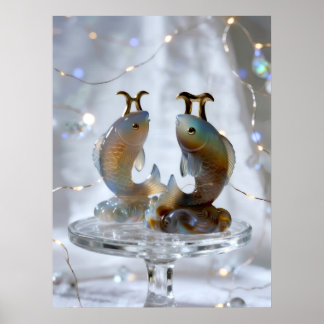 Poster Sternzeichen Fische Glasskulpturen