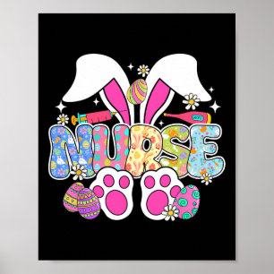 Poster Stéthoscope de vie d'infirmière Infirmière Lapin d