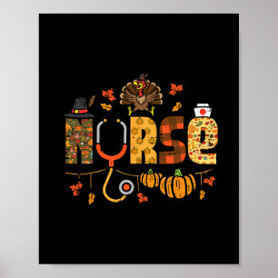Poster Stéthoscope d'infirmière de Thanksgiving Haut de S
