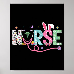 Poster Stéthoscope oeuf oreilles de lapin infirmière Scru