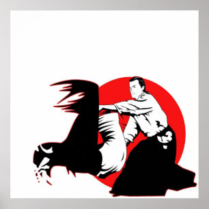 POSTER STEVEN SEAGAL AIKIDO MARTIAL ARTS JAPON KANJI