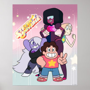 Poster Steven Universe Pose du groupe Crystal Gem