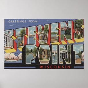 Poster Stevens Point, Wisconsin - Scènes de grandes lettr