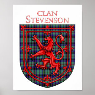 Poster Stevenson Tartan Scottish Plaid Lion Rampant
